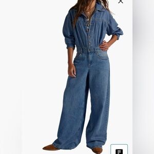 Free People Indigo Denim Jumpsuit